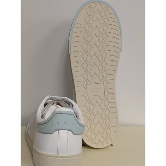 Marni Dada Bumper Low-Top Calfskin Sneakers White/Light Blue US07 SNZW015201 - Picture 5 of 11